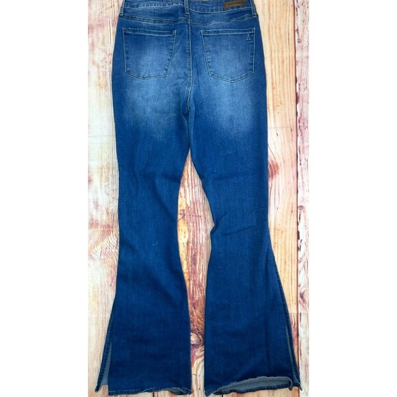 Articles Of Society Womens Hi-Rise Flare Side Slit Blue Jeans 9 (28x 31) - Picture 2 of 7